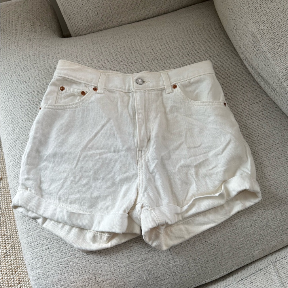 Levi's A-Line Mom Shorts - White Denim